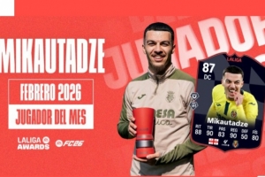 4场3球1助！官方：黄潜前锋米卡乌塔泽当选西甲2月最佳球员